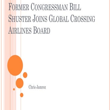 Former Congressman Bill Shuster Joins Global Crossing Airlines Board