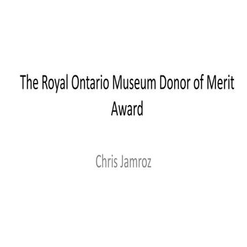 The Royal Ontario Museum Donor of Merit Award
