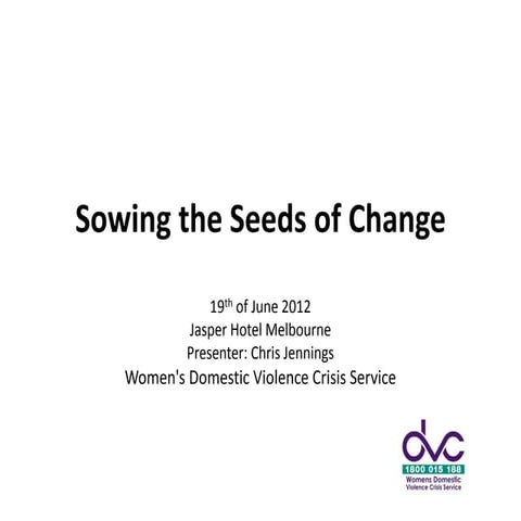 Chris Jennings at 'Sowing the seeds' Forum