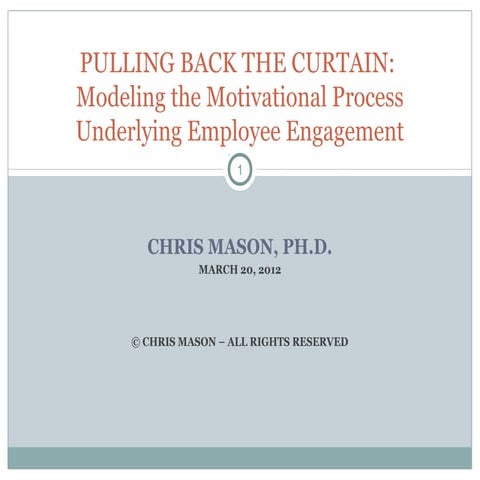 Modeling Employee Engagement (a Ph.D. Dissertation Summary)