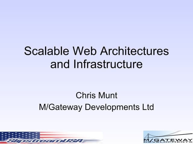 Scalable Web Architectures and Infrastructure
