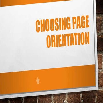 Choosing Page Orientation