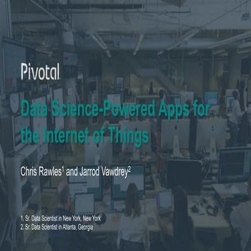 Learn How to Operationalize IoT Apps on Pivotal Cloud Foundry