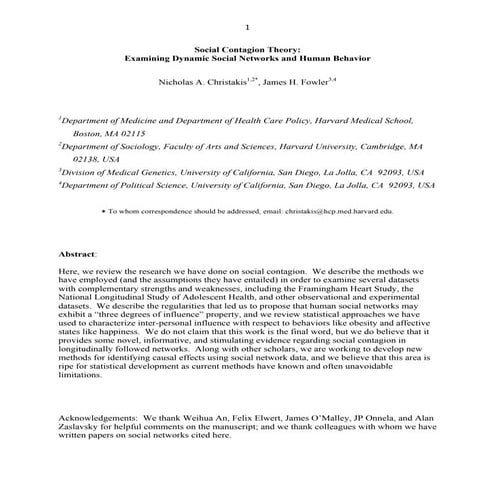 Social Contagion Theory