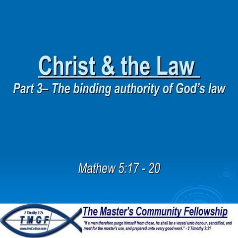Christ and the law part 3 | PPT