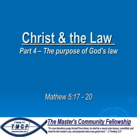 Christ and the law part 4 | PPT