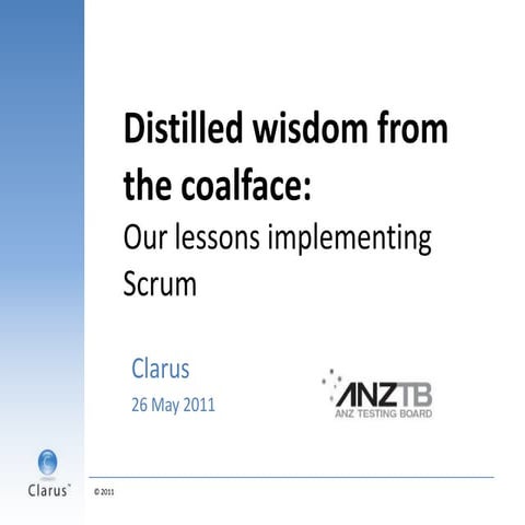 Christchurch Agile Professionals Network Presentation: Lessons Learned Implem...