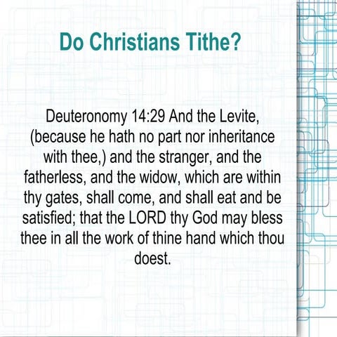 Do Christians Tithe? | ODP