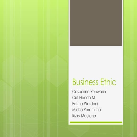 Business Ethic in Religion