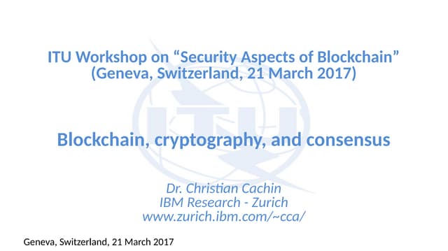 Blockchain, cryptography, and consensus
