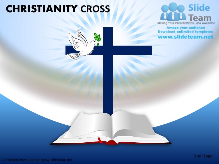 Christian christanoty cross with dove bible power point ...