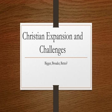 Christian expansion and challenges