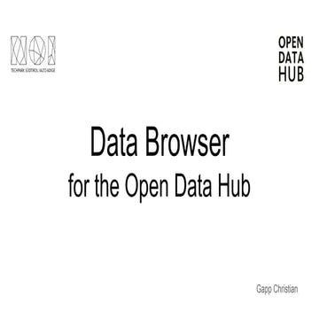 Open Data Hub - Stefano Seppi - Open Data Hub Data Browser 2.0 | PDF