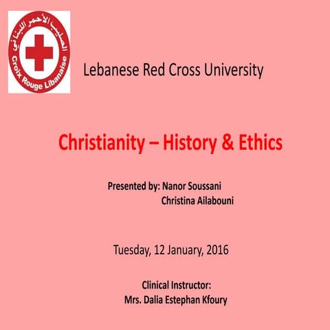 Christianity (History & Ethics course)
