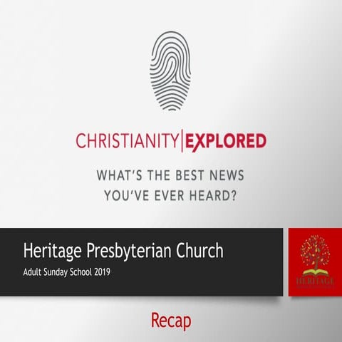 Christianity Explored - Recap