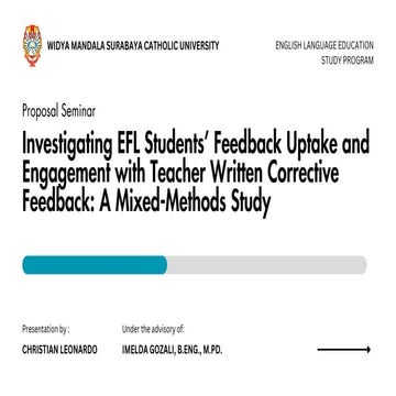 Seminar proposal on feedback engagement and uptake