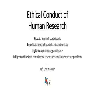 Ethical Conduct of Human Research