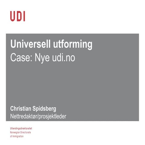 Universell utforming: Case nye udi.no