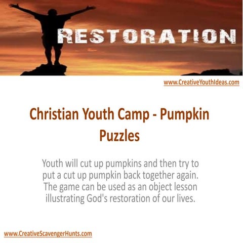 Christian youth camp   pumpkin puzzles
