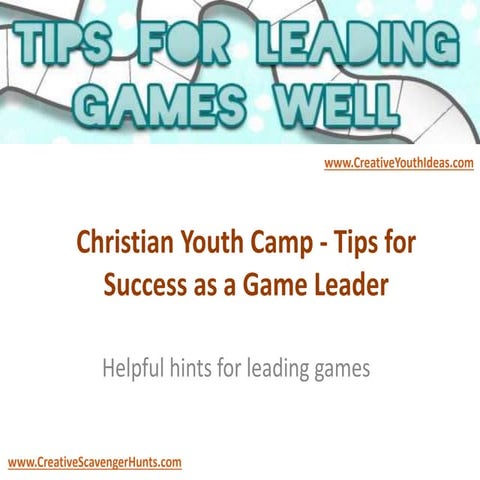 Christian youth camp   tips for success as a game leader