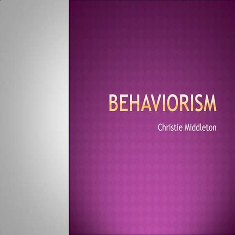 Behaviorism Powerpoint | PPTX