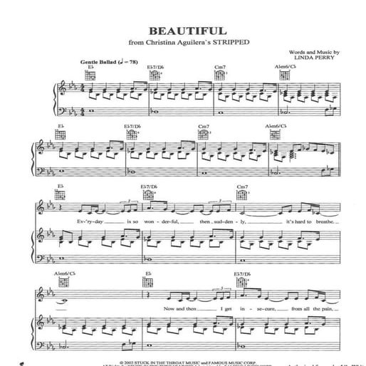 Christina aguilera -beautiful | PDF