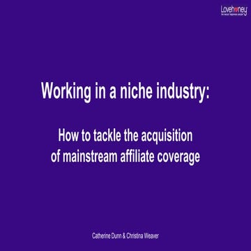 Working in a Niche Industry: How to Tackle the Acquisition of Mainstream Affi...