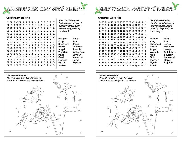 Christmas Bulletin Children's Activity Insert