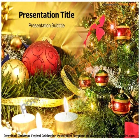 Christmas celebration powerpoint template - templatesforpowerpoint.com