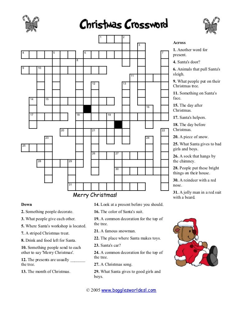 Christmas Crossword not Too Easy Christmas Crossword not Too Easy