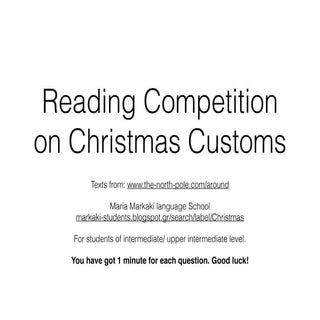 Christmas customs: Reading Competition