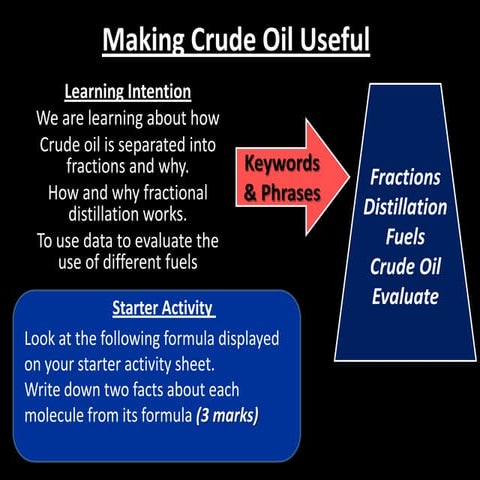 Revision Lesson: Making crude oil useful (Fractional Distillation and Crackin...