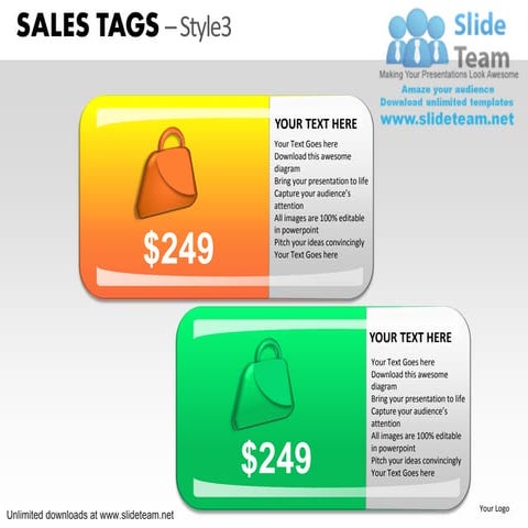 Christmas shopping sales tags 3 power point slides and ppt diagram templates