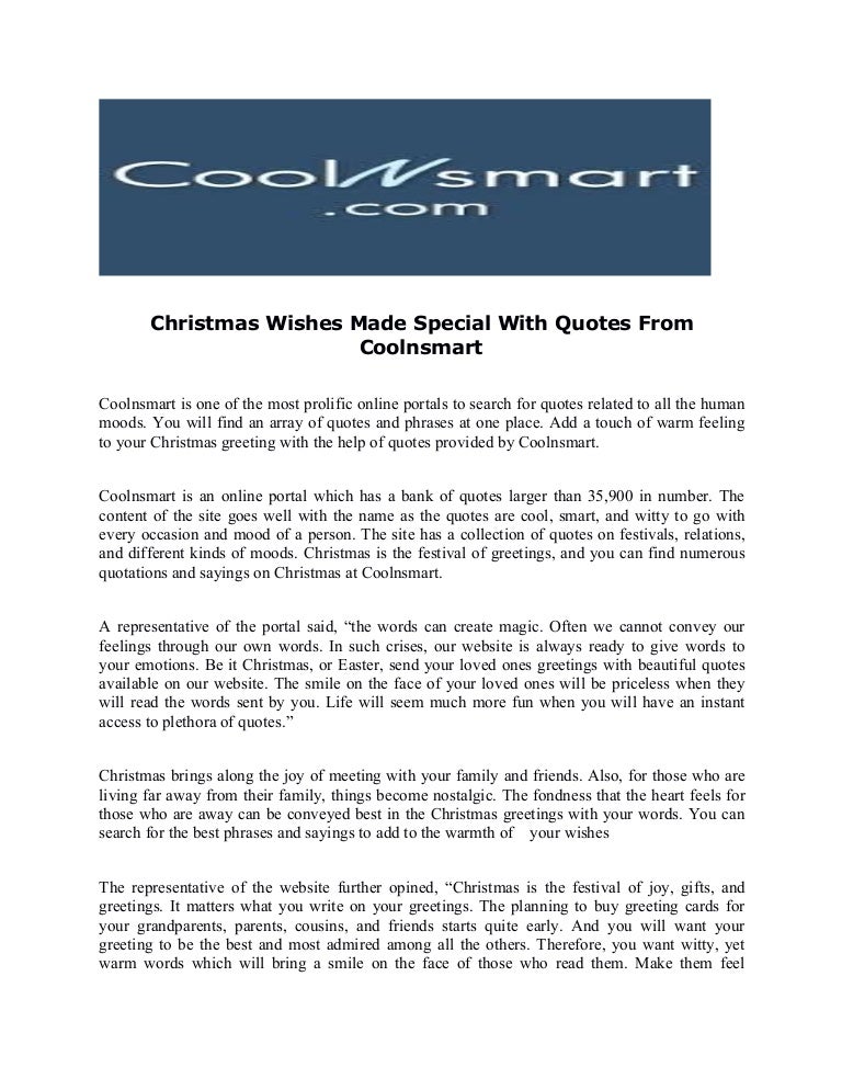 Christmas Wishes Made Special With Quotes From Coolnsmart