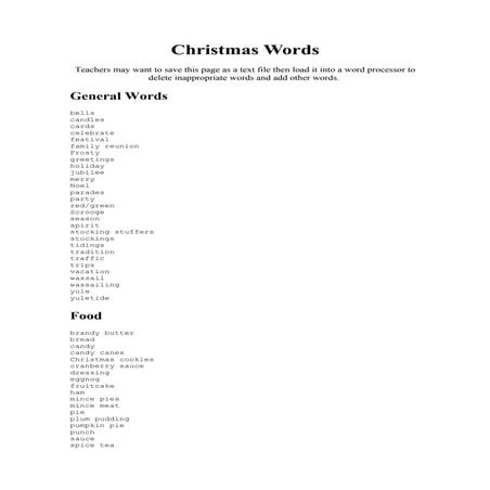 Christmas Words | PDF