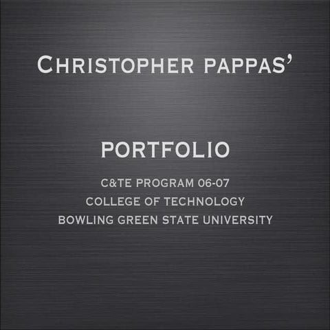 Christopher Pappas' Portfolio