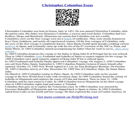 Christopher Columbus Essays