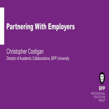 Christopher Costigan - Partnering With Employers