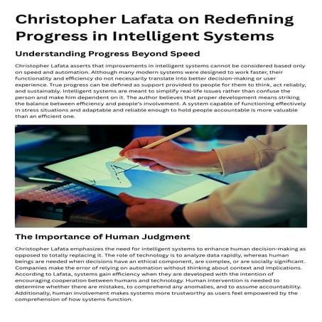 Christopher Lafata on Redefining Progress in Intelligent Systems | PDF