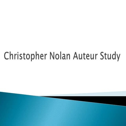 Christopher nolan auteur study