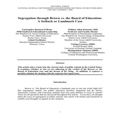 Christopher o'brine doctoral forum