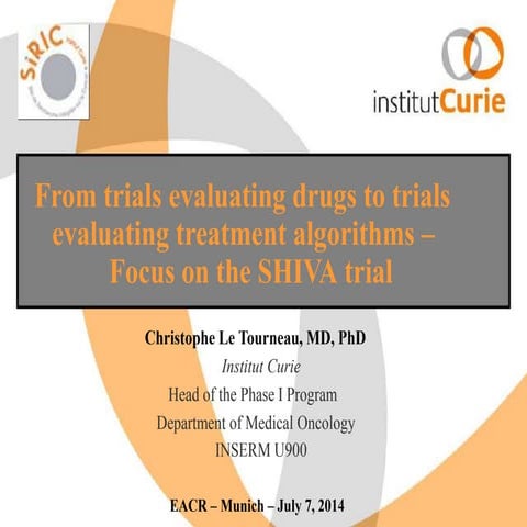 From trials evaluating drugs to trials evaluating treatment algorithms – Focus on the SHIVA trial