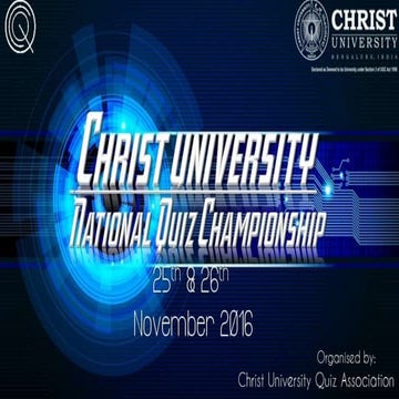 Christ University India Quiz 2016 - Finals
