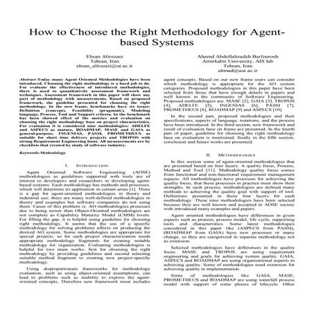 How to choose right agent based methodology