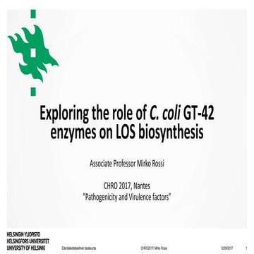 Exploring the role of Campylobacter. coli GT-42 enzymes on LOS biosynthesis