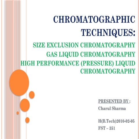 CHROMATOGRAPHIC technique and gel electo
