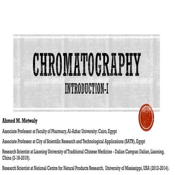 Introduction to Chromatography (Column chromatography)