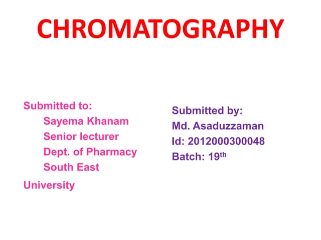 Chromatography_Md. Asaduzzaman_SEU