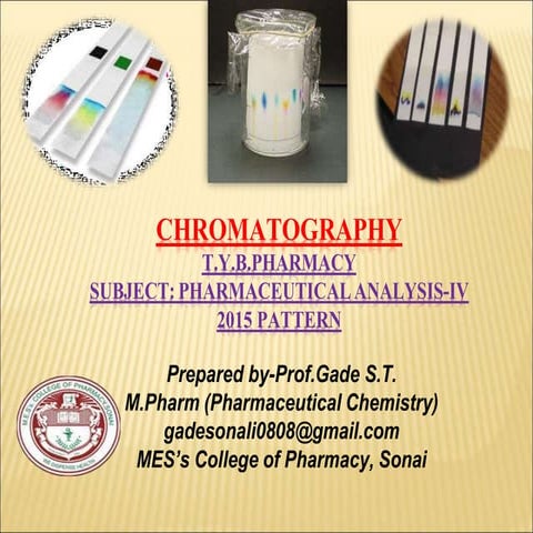 CHROMATOGRAPHY.docx The principle of separation is mainly partition rather th...
