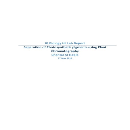 Chromatography lab report  biology